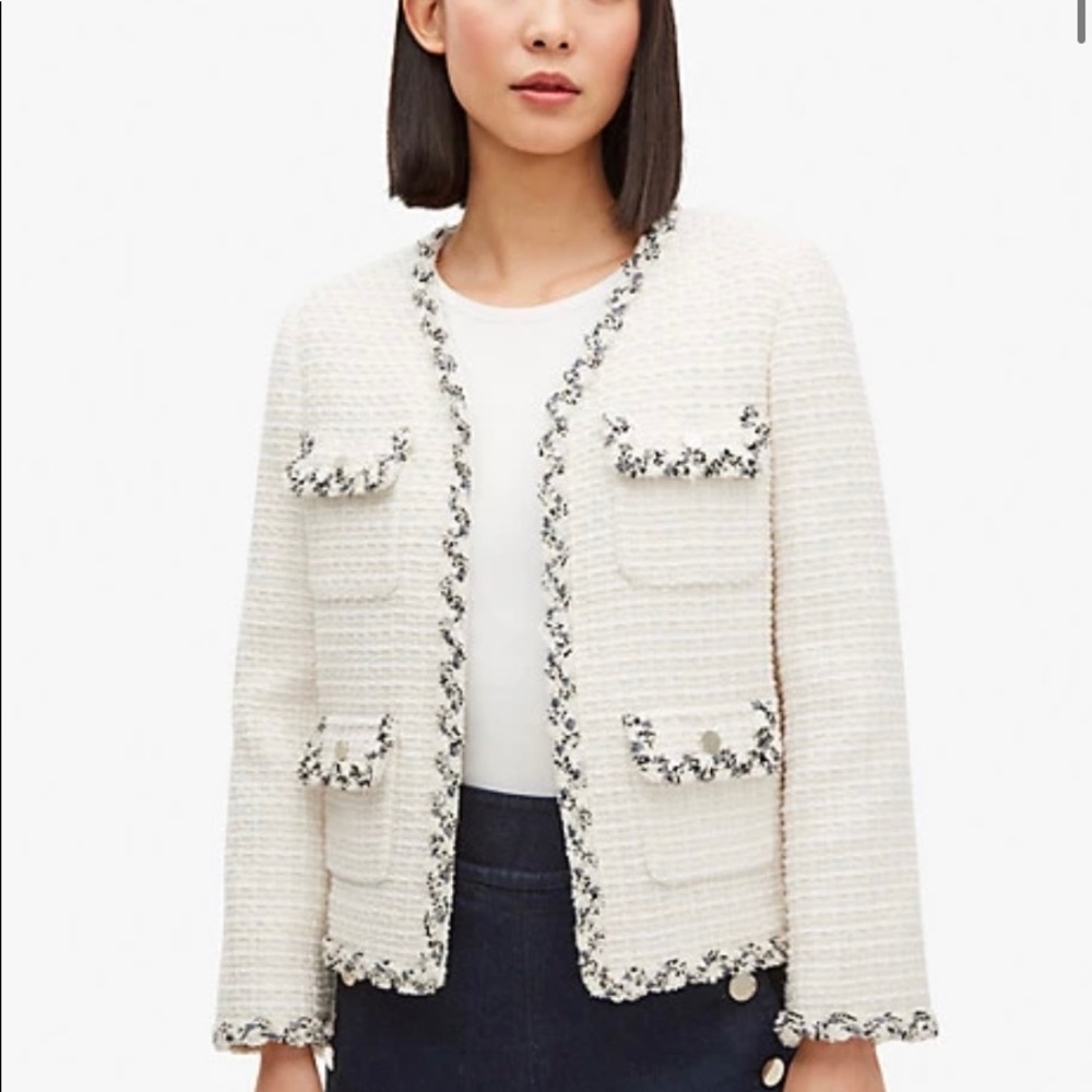 Kate spade flora tweed jacket sz 4